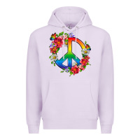Lilac Peace Pride LGBTQ+ And Flowers Premium Hoodie - BundleAndBundleShop