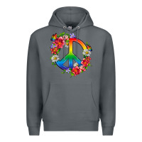 Rock Peace Pride LGBTQ+ And Flowers Premium Hoodie - BundleAndBundleShop
