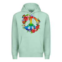 Seafoam Peace Pride LGBTQ+ And Flowers Premium Hoodie - BundleAndBundleShop