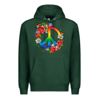 Sports Green Peace Pride LGBTQ+ And Flowers Premium Hoodie - BundleAndBundleShop