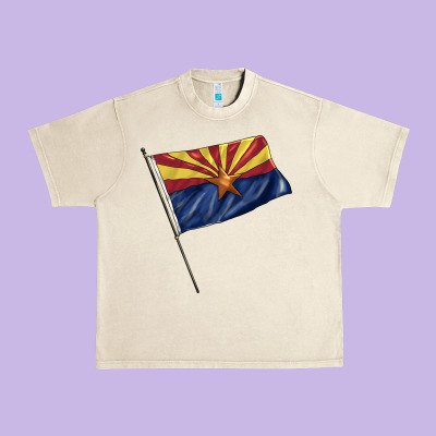 Arizona Flag Urban Heavy Tee Designed By Barkaloodesign