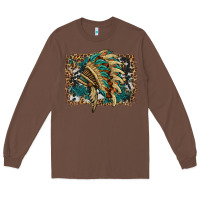 Chestnut indian headdress with background Long Sleeve Tee - HRA Design Shop