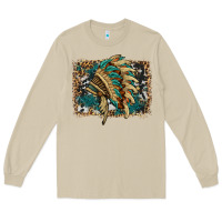 Mushroom indian headdress with background Long Sleeve Tee - HRA Design Shop