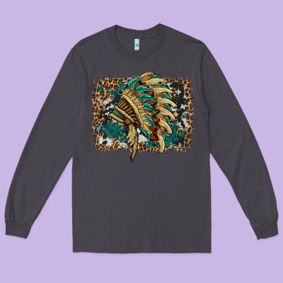 Indian Headdress With Background Long Sleeve Tee Designed By Hra Design Shop