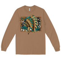 Toasted Coconut indian headdress with background Long Sleeve Tee - HRA Design Shop