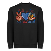 Black peace love america billie wilder Heavyweight Sweatshirt - texasbilliewilder