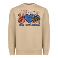 Mushroom peace love america billie wilder Heavyweight Sweatshirt - texasbilliewilder