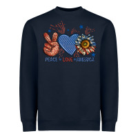 Navy peace love america billie wilder Heavyweight Sweatshirt - texasbilliewilder