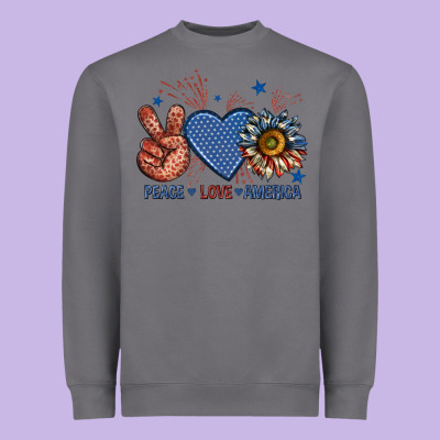 Heavyweight Sweatshirt peace love america billie wilder