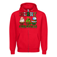 Red merry christmas with cupcakes Zipper Hoodie - AdoDesignShop