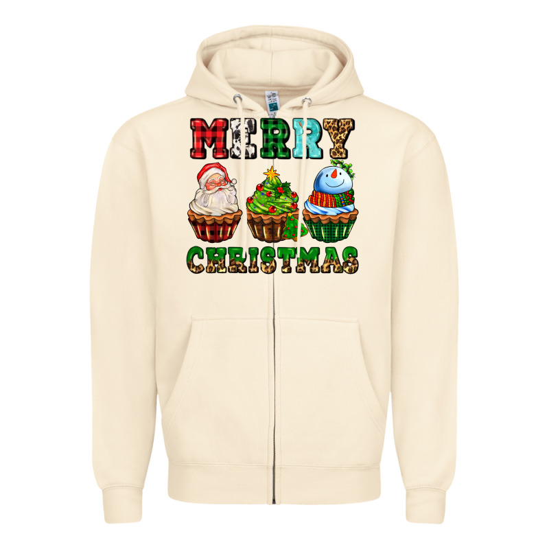 Merry Christmas With Cupcakes Zipper Hoodie by AdoDesignShop | Teevron