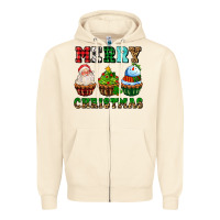Sandshell merry christmas with cupcakes Zipper Hoodie - AdoDesignShop