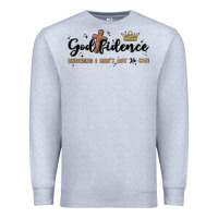 Heather Grey godfidence Premium Sweatshirt - MaliasSmallBusiness