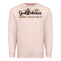 Pale Pink godfidence Premium Sweatshirt - MaliasSmallBusiness
