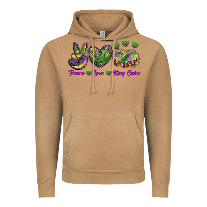 Peace Love King Cake Vintage Hoodie by RanaPortraitStore | Teevron