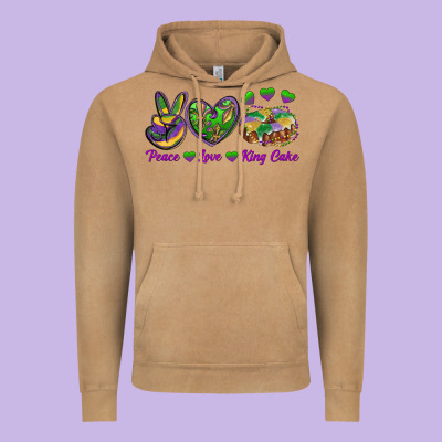 Vintage Hoodie Peace Love King Cake