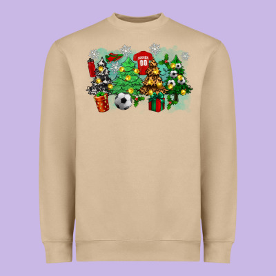 Christmas Trees With Soccer Heavyweight Sweatshirt Designed By Zillion Design Studio