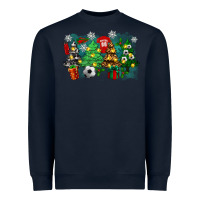 Navy christmas trees with soccer Heavyweight Sweatshirt - Zillion Design Studio