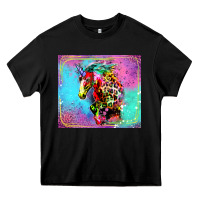 Black Colorful Unicorn Horse Heavy Core Tee - LillyAllenDesigns