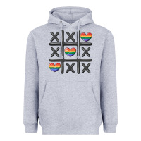 Heather Grey pride tic tac toe Heavyweight Hoodie - MaliasSmallBusiness