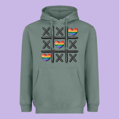 Pride Tic Tac Toe Heavyweight Hoodie Designed By Maliassmallbusiness
