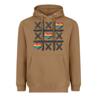 Toasted Coconut pride tic tac toe Heavyweight Hoodie - MaliasSmallBusiness