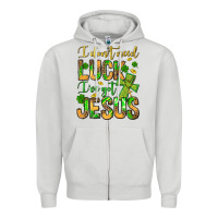 Dove Grey I don't need luck I've got Jesus Zipper Hoodie - Jasminsmagicworld