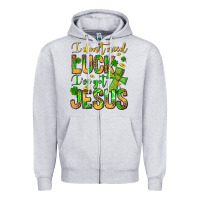 Heather Grey I don't need luck I've got Jesus Zipper Hoodie - Jasminsmagicworld