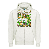 Oatmeal Heather I don't need luck I've got Jesus Zipper Hoodie - Jasminsmagicworld