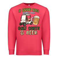 Cardinal a god day starts with golf carts and beer Premium Sweatshirt - MaliasSmallBusiness