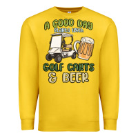 Lemon a god day starts with golf carts and beer Premium Sweatshirt - MaliasSmallBusiness