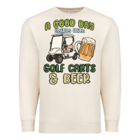 Sandshell a god day starts with golf carts and beer Premium Sweatshirt - MaliasSmallBusiness