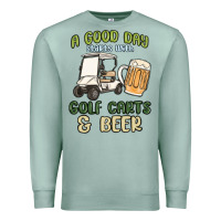 Seafoam a god day starts with golf carts and beer Premium Sweatshirt - MaliasSmallBusiness