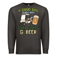 Smoke a god day starts with golf carts and beer Premium Sweatshirt - MaliasSmallBusiness