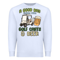 White a god day starts with golf carts and beer Premium Sweatshirt - MaliasSmallBusiness