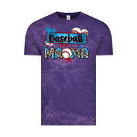 Cloud Purple baseball mama with leopard Vintage Tee - Zillion Design Studio