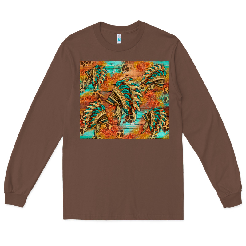 Indian Headdress Pattern Tumbler Long Sleeve Tee by HRA Design Shop | Teevron