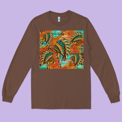 Indian Headdress Pattern Tumbler Long Sleeve Tee Designed By Hra Design Shop