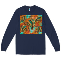 Navy indian headdress pattern tumbler Long Sleeve Tee - HRA Design Shop