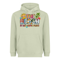 Matcha the beach is my happy place Heavyweight Hoodie - MaliasSmallBusiness