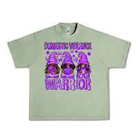 Oil Green Domestic Violence Warrior Afro Gnomes Urban Heavy Tee - texasbilliewilder