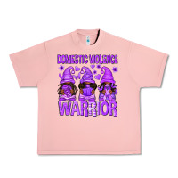 Salmon Domestic Violence Warrior Afro Gnomes Urban Heavy Tee - texasbilliewilder