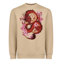 Mushroom red dragon and sakura cherry blossoms Heavyweight Sweatshirt - RanaPortraitStore