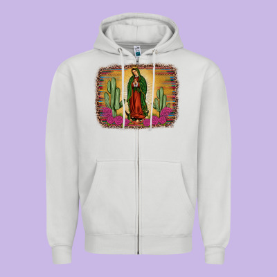 Western Our Lady Of Guadalupe Zipper Hoodie Designed By Jahusdesignshop