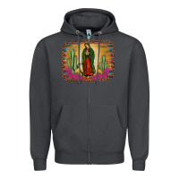 Smoke western our lady of guadalupe Zipper Hoodie - JahusDesignShop