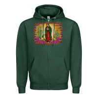 Sports Green western our lady of guadalupe Zipper Hoodie - JahusDesignShop