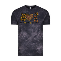Cloud Black peace love dachshund Vintage Tee - RanaPortraitStore