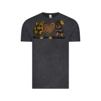 Vintage Black peace love dachshund Vintage Tee - RanaPortraitStore