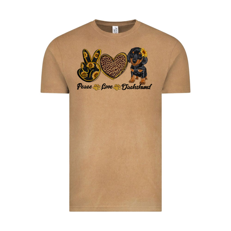 Peace Love Dachshund Vintage Tee by RanaPortraitStore | Teevron
