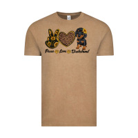 Vintage Coffee peace love dachshund Vintage Tee - RanaPortraitStore
